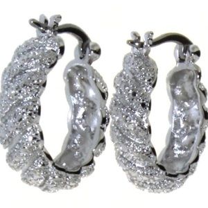 Diamond accent hoop earrings